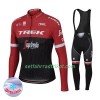 Radbekleidung Radtrikot Langarm + Lang Trägerhose 2017 Trek-Segafredo Winter Thermal Fleece N001
